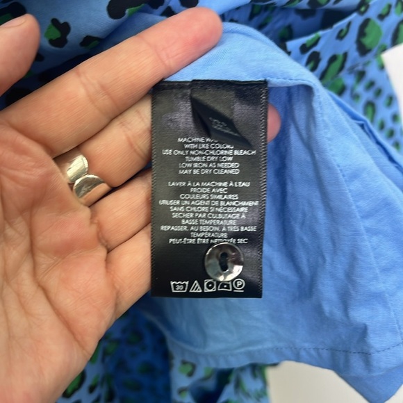 Anthropologie - Maeve Paola Flounced Cheetah Blue Print Sleeveless Midi Dress SM - Picture 10 of 14